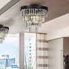 ALOADECOR 3-Light 13" Glam Tierd Flush Mount With Crystal Accents - 3 of 4