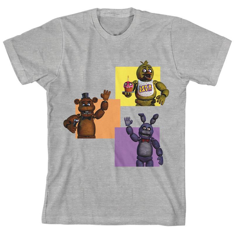 Five Nights At Freddy'S Chica, Freddy, and Bonnie Junior's Heather Tee Shirt, 1 of 4
