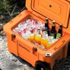 SOZT Orange 55 qt. Portable Chest Cooler, Leak-Proof Outdoor Insulated Cooler with Handle and Wheels - 3 of 4