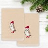 Linum Home Textiles Christmas Baby Owl - Embroidered Luxury 100% Turkish Cotton Hand Towels (Set of 2) - 2 of 3