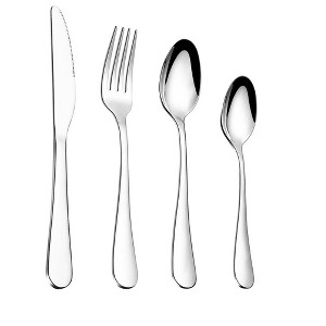 Aoibox 16-Piece Stainless Steel Silverware Set for 4, Premium Cutlery with Forks, Spoons & Knives, Dishwasher Safe Flatware for Home Kitchen - 1 of 4