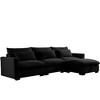 122" Corduroy Cloud L-Shaped Modular Sectional Sofa with Deep Seat & Storage Ottoman - 3 of 4
