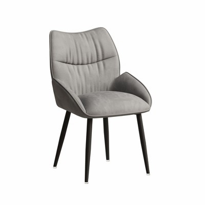 Lirago Luxury Velvet Dining Chair Four-Piece Set-Modern Minimalist Grey Design with High Rebound Cushion & Metal Frame