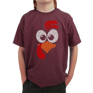 LA Pop Art Turkey Face - Boy's Word Art T-Shirt - 1 of 4