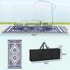 Airsurfer 9'x18' Navy and Cream Outdoor Rug Geometric Pattern Patio Rug Weather-Resistant for Patio and Deck Decor - 3 of 4