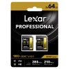 Lexar® Professional GOLD Series 1800x SDXC™ UHS-II Card, 64 GB, 2 Pack in Black - image 3 of 4