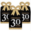 Big Dot of Happiness Adult 30th Birthday - Gold - Square Favor Gift Boxes - Birthday Party Bow Boxes - Set of 12 - 2 of 4