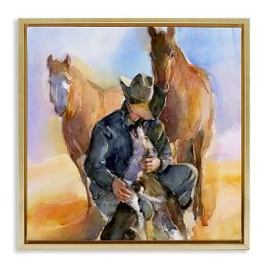 Stupell Industries Cowboy & Animals Watercolor, 25" x 25" - 1 of 4