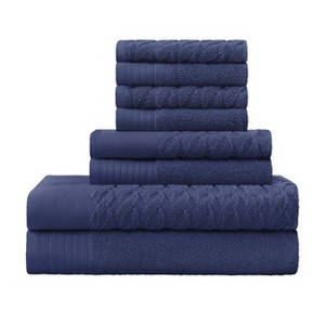 Premium Cotton Herringbone Medium Weight Bathroom Towel Set by Blue Nile Mills - 1 of 4