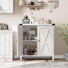 2 Pieces Modern Wooden Sideboard, Farmhouse Sideboard Buffet Cabinet with 2 Doors and Adjustable Shelves, Accent Entryway Console Cabinets - 4 of 4