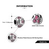 Dog Puppy Paw Print Charm European Bead Pink CZ Sterling Silver Ginger Lyne Collection - 3 of 4