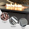 XIZZI Adjustable Flame Metal Fire Pit Table with Gray Tile Top, Lava Rock & Dust Cover, Two Sizes Fire Table for Cozy Outdoor or Indoor Heating - 4 of 4