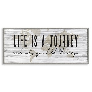 Stupell Industries Life Is a Journey Rustic World Map, 30" x 13" - 1 of 4