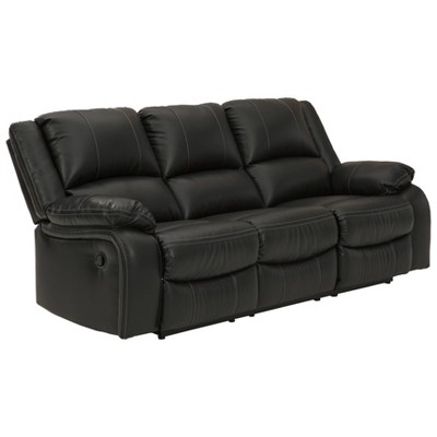 Calderwell Recliner Sofa Black - Signature Design by Ashley: Contemporary Upholstered Couch with Metal Legs