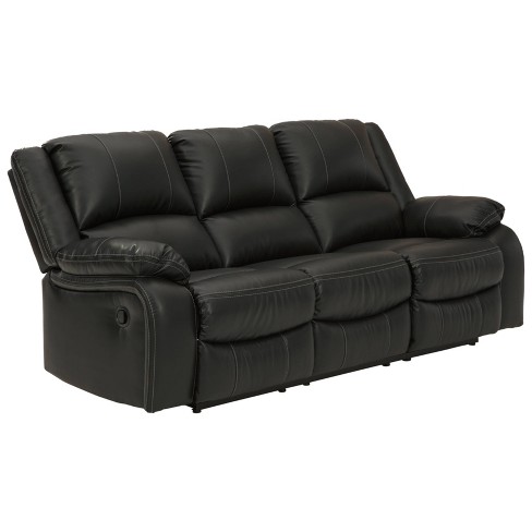 Calderwell Recliner Sofa Black - Signature Design by Ashley: Contemporary Upholstered Couch with Metal Legs - image 1 of 4