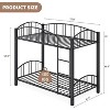 Metal Bunk Bed Twin Over Twin, Heavy Duty Bunkbeds Frame with Arched Guardrail and Safety Ladder, Sturdy Steel Bed for Kids Boys Girls, Black - 2 of 4