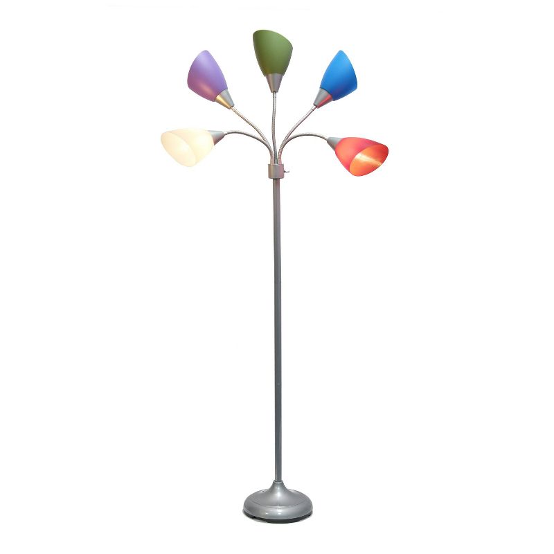 67" Contemporary Multi 5-Head Adjustable Gooseneck Floor Lamp - Simple Designs, 2 of 11