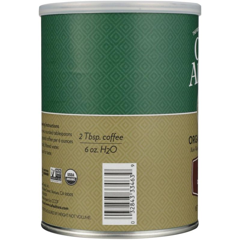 Cafe Altura Organic Ground Coffee Dark Roast - Case of 6/12 oz Canisters, 5 of 6
