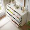 Vynxaria Modern 3 Drawer Bedroom Chest of Drawers with 8 Drawers Dresser, Clothes Organizer -Metal Pulls for Living Room, Bedroom, Hallway, White - 2 of 4