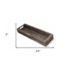 HomeRoots 24" Brown Wood Indoor Outdoor Tray With Handles - 3 of 4