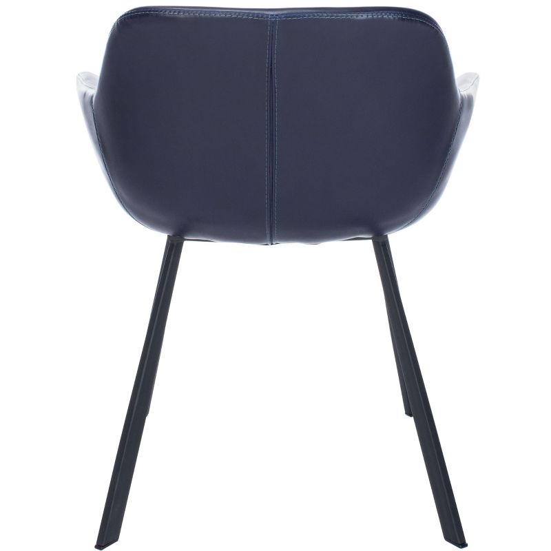 Arlo Mid-Century Dining Chair (Set of 2) - Midnight Blue/Black - Safavieh ., 4 of 9