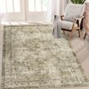 Area Rug Washable Rug Vintage Traditional Mat Distressed Indoor Foldable Accent Rug Floral Non Slip Low Pile Carpet - 3 of 4