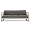 Christopher Knight Home Cape Coral 76" Outdoor Aluminum 3 Seater Sofa with Tray and Sunbrella Cushions - 4 of 4