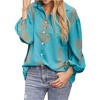 Nlife Women Pineapple Printed Lapel Collar Half Sleeves Buttons Down Blouse Shirt - 3 of 4