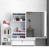 Fashion Vanity Desk, with Mirror, 3 Color Lighting Brightness Adjustable Makeup Lights, Table and Chair - 3 of 4