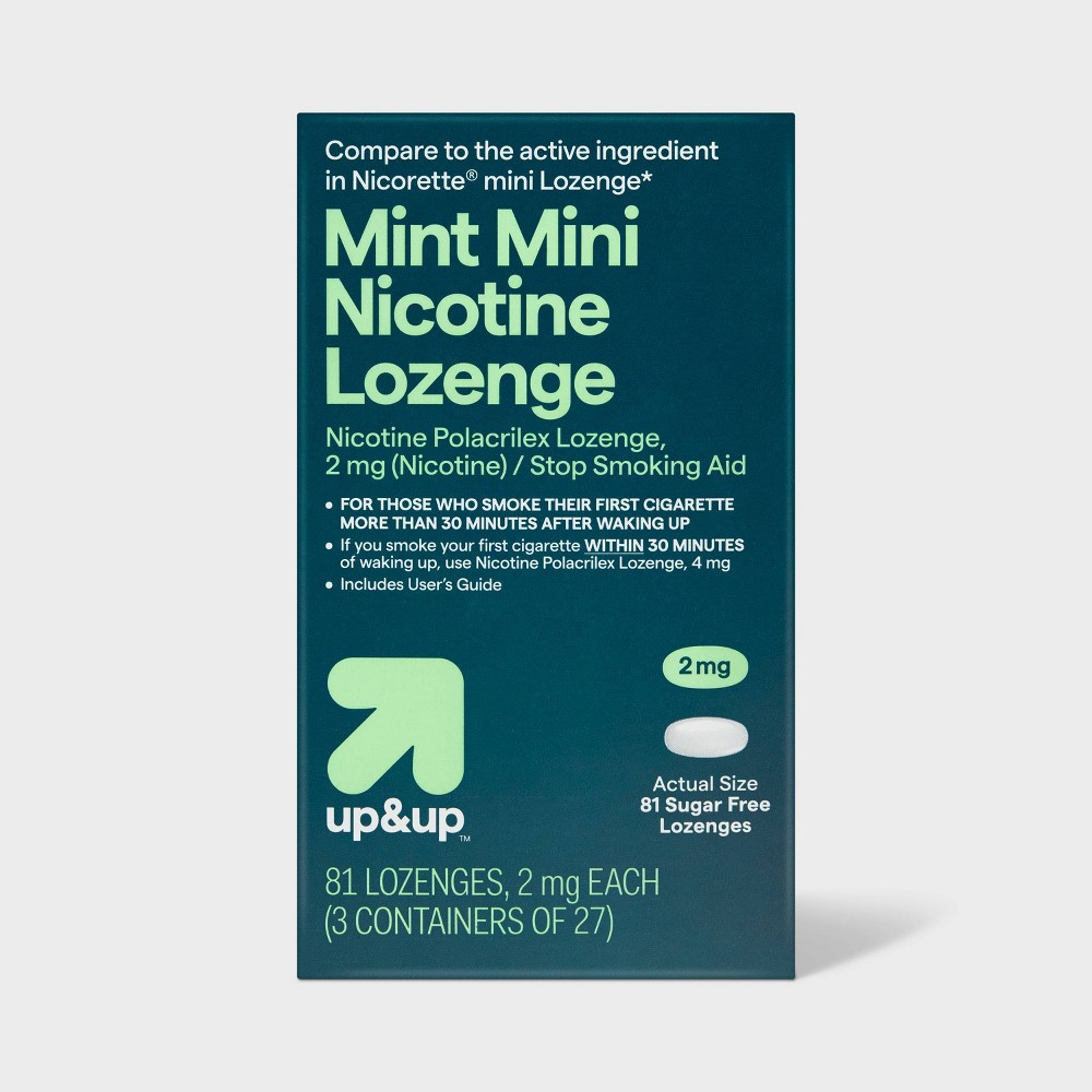 Nicotine 2mg Mini Lozenge Stop Smoking Aid - Mint - 81ct - up&up™