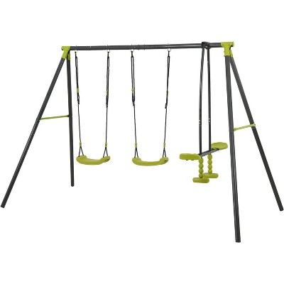 BlueAcorn A-Frame Double Swing Set with Glider (Metal)