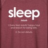 Women's - Instant Message - Sleep Definition Lightweight French Terry Wide Neck Long Sleeve Graphic Shirt - 2 of 4