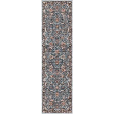 Well Woven Asha Elegant Teal Blue Oriental 3x10 Runner Rug Hallway ...