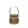 Natural Wood Planter Pails Set of 2 – 11.75"H & 14"H with Metal Handles – By Melrose - 4 of 4