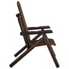 vidaXL Garden Chair Burned wood look Solid Spruce Wood Standard Durable - Dark Brown Chair - 4 of 4