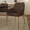 LeisureMod Zaire Modern Dining Chair – Upholstered Side Chair with Gold Iron Legs, Stylish Accent Chair for Dining Room or Kitchen Set of 4 - 3 of 4