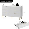 Fluted 6-Drawer Dresser 29.5" Wide - Modern Wood Chest,Gold Handles, Vertical Storage Cabinet for Bedroom to Entryway - 2 of 4