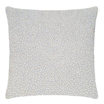 16"x16" Pearl Square Throw Pillow - Sparkles Home: Luxury Glam Decor, Geometric Knit, Feather Filled, Removable Cover
