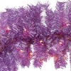 Nearly Natural 6' Pre-lit Pine Artificial Christmas Garland Pink with Warm White Lights: Flocked, 140 Tips, Indoor Decor - 3 of 4