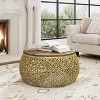 Dexmalle Aluminium coffee table with Mango wooden top - 2 of 4