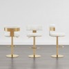 Spruce&Spring Modern Adjustable Swivel Bar Stools Set Back and Arched Footrest, Set of 3, Preal, Gold - 4 of 4