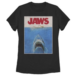 Women's Jaws Retro Distressed Poster T-Shirt - 1 of 4