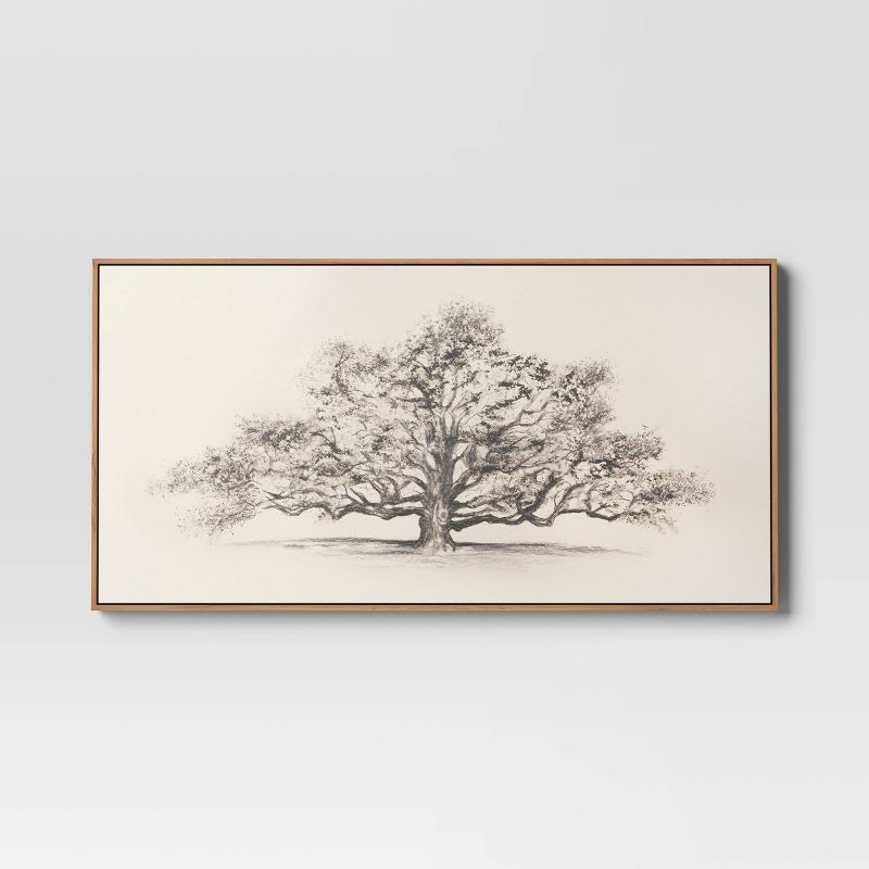 47&#34; x 24&#34; Pen and Ink Tree Framed Wall Canvas - Threshold&#8482;, 1 of 9