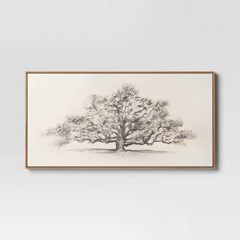 47" x 24" Pen and Ink Tree Framed Wall Canvas - Threshold™