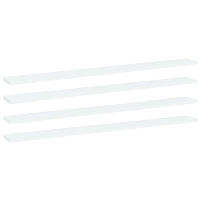 vidaXL Bookshelf Boards 4 pcs White 39.4 in.x3.9 in.x0.6 in. Engineered Wood