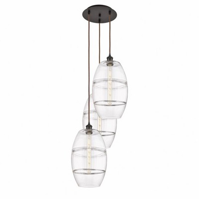 Vaz - 3 Light Cord Hung Multi Pendant In Industrial Style-56.25 Inches Tall and 16.5 Inches Wide