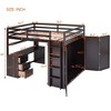 NicBex Twin/Full Loft Bed with Built-in Desk,3 Drawers and Wardrobe for Kids Teens Adults - 3 of 4
