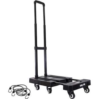 dbest products Trolley Dolly Platform Cart 6-Wheel Folding Hand Truck With Telescoping Handle & Expandable Toe Plate - Includes 2 Bungee Chords