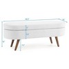 NicBex 43.5" Oval Storage Ottoman Bench with Rubber Wood Leg,End of Bed Ottoman with Storage,Storage Bench for Living Room,Bedroom,Entryway - 3 of 4