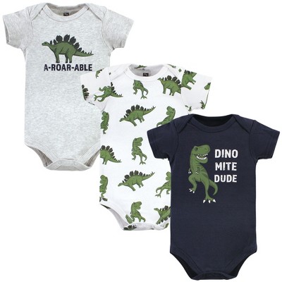 Image of Hudson Baby Infant Boys Cotton Bodysuits, Dinomite Dude, 3-6 Months